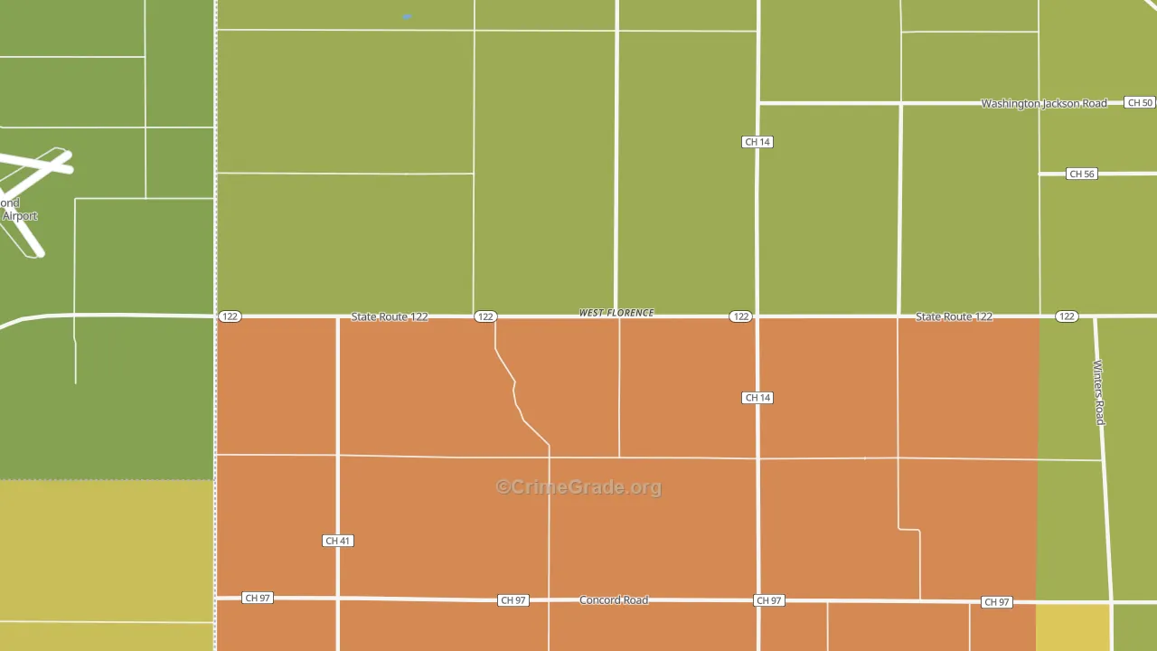West Florence, OH Map of Assault Rates