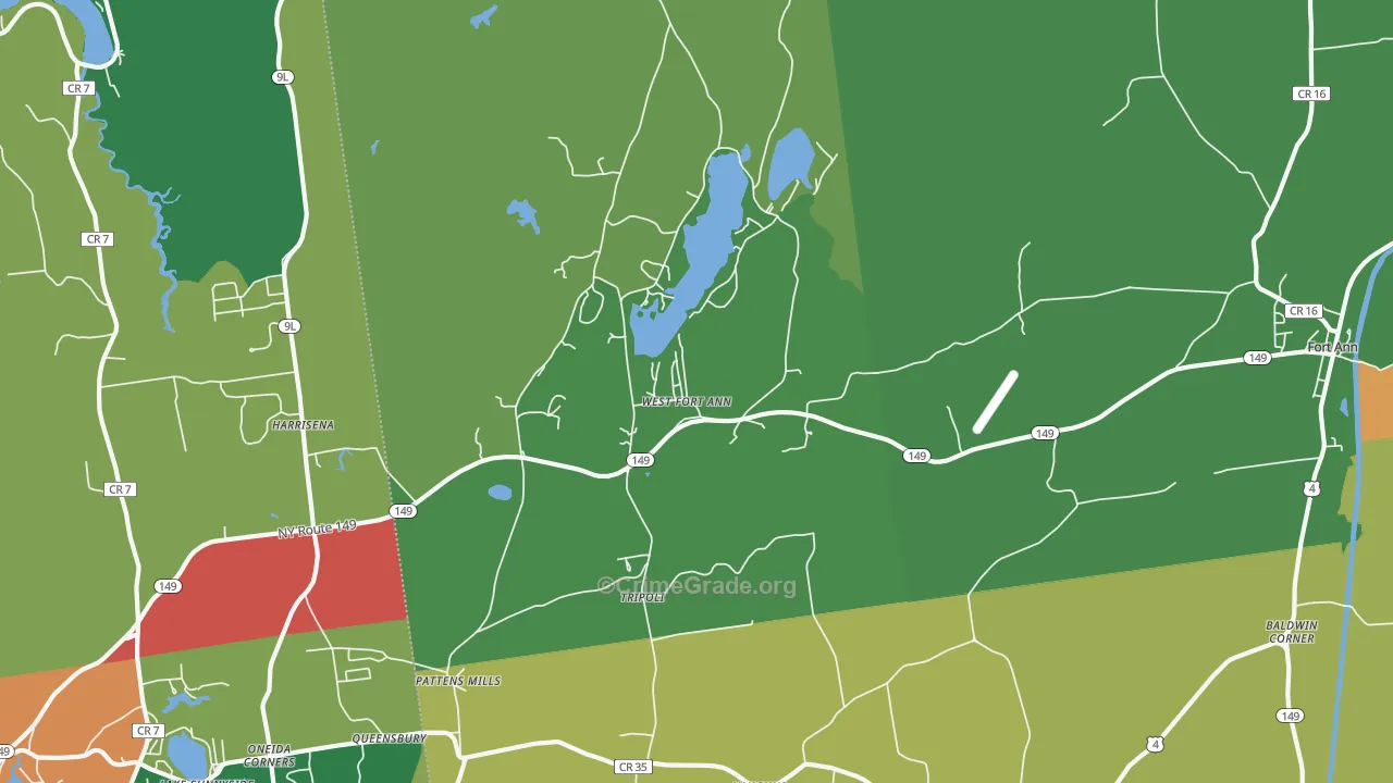West Fort Ann, NY Map of Assault Rates