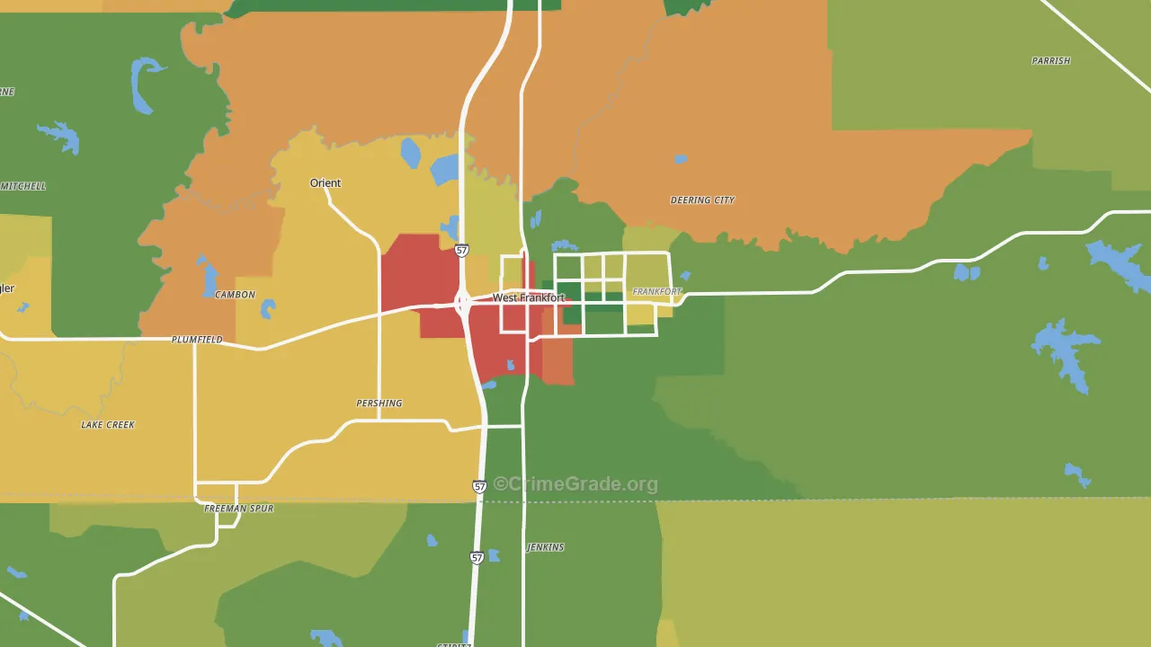 West Frankfort, IL Map of Assault Rates