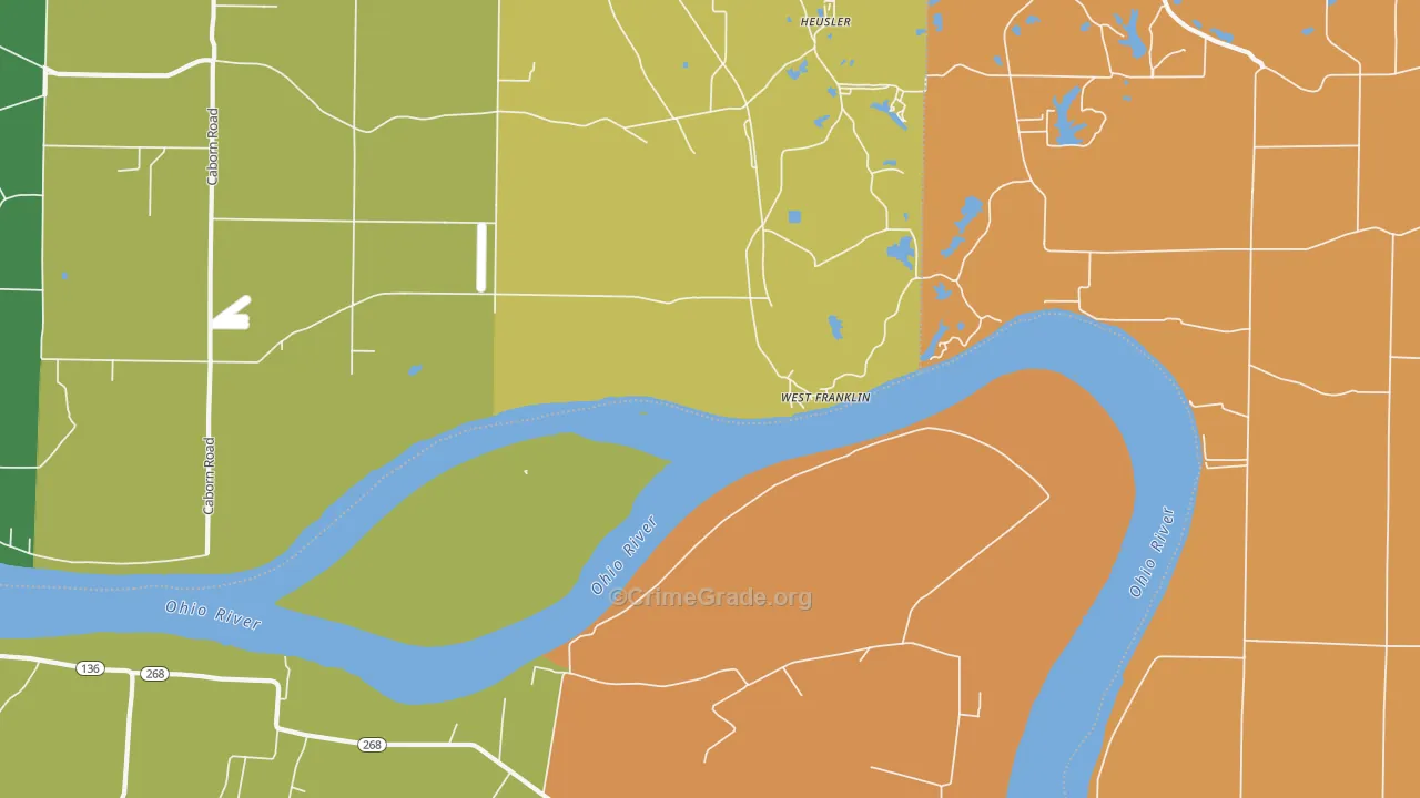 West Franklin, IN Map of Assault Rates