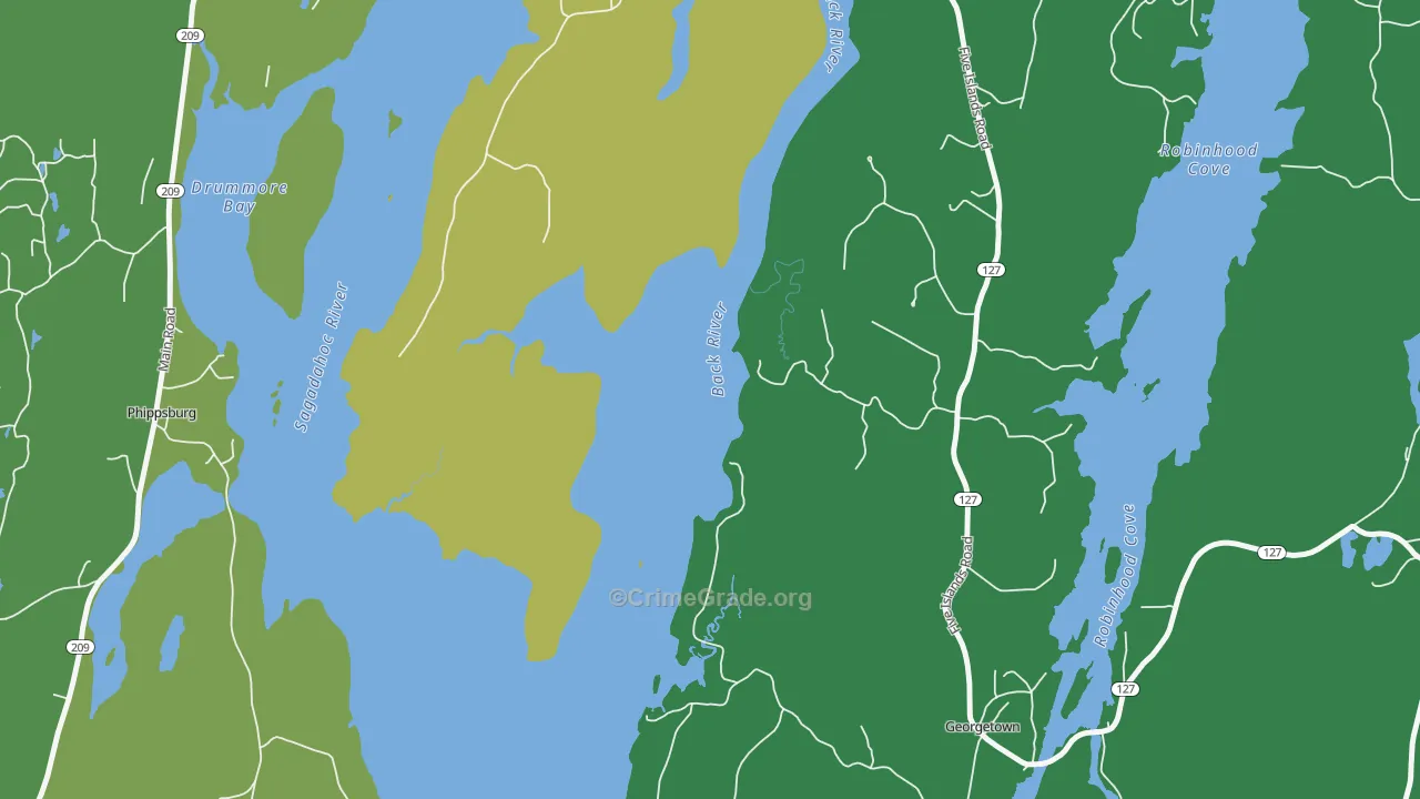 West Georgetown, ME Map of Assault Rates