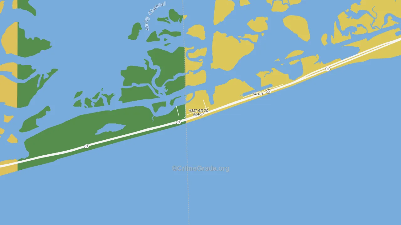 West Gilgo Beach, NY Map of Assault Rates