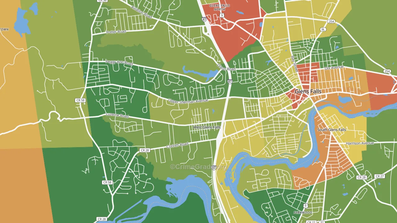 West Glens Falls, NY Map of Assault Rates