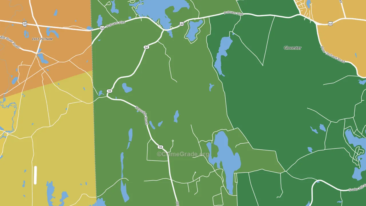 West Glocester, RI Map of Assault Rates