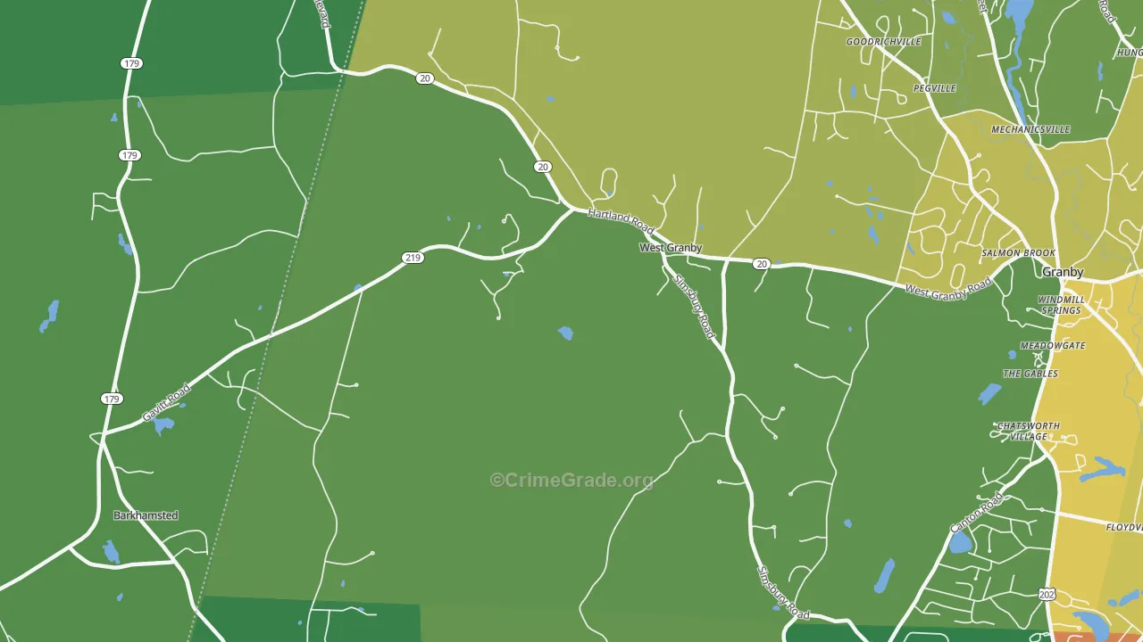 West Granby, CT Map of Assault Rates