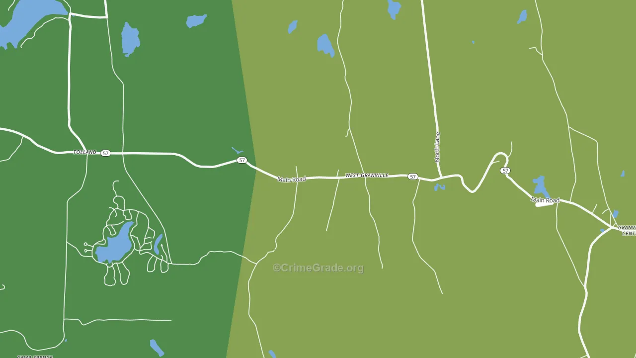 West Granville, MA Map of Assault Rates