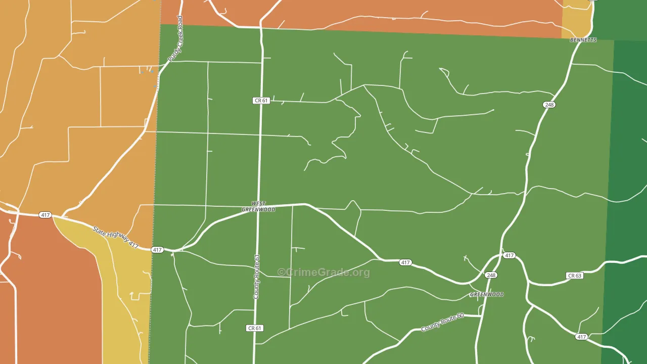 West Greenwood, NY Map of Assault Rates