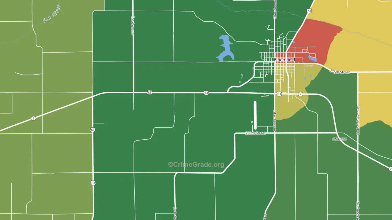 West Grove, IA Map of Assault Rates