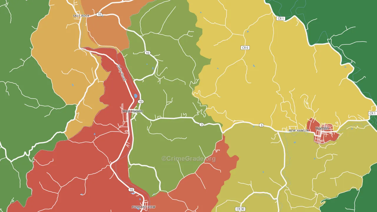 West Hamlin, WV Map of Assault Rates