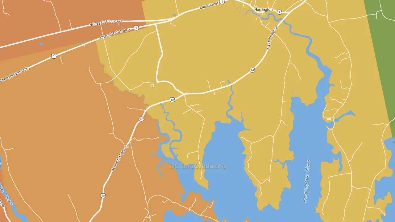 West Harrington, ME Map of Assault Rates
