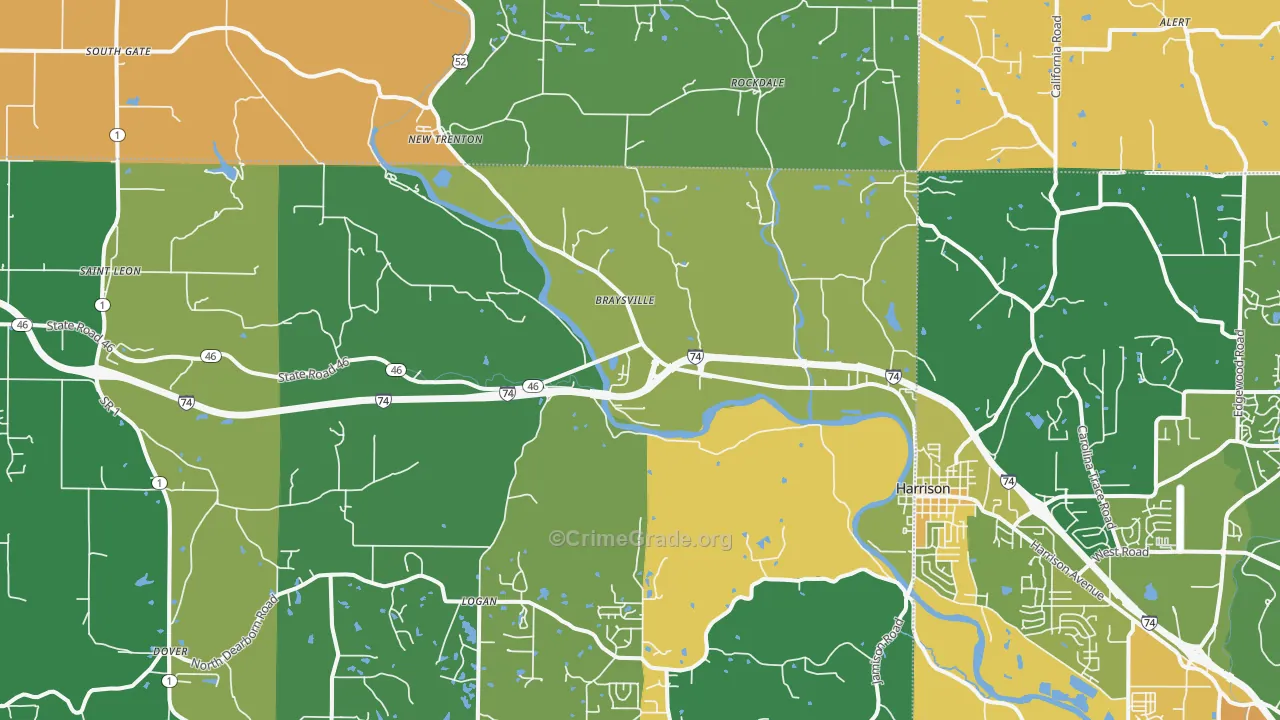 West Harrison, IN Map of Assault Rates