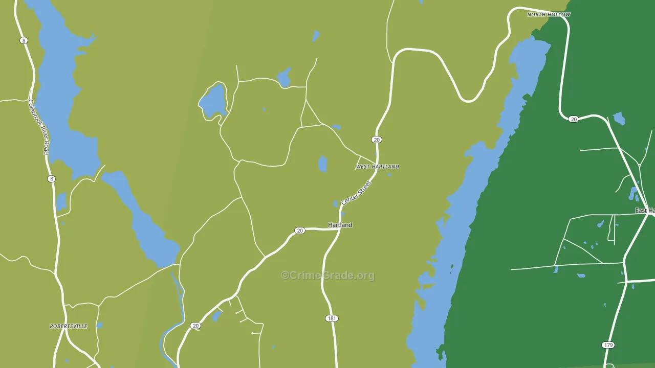 West Hartland, CT Map of Assault Rates