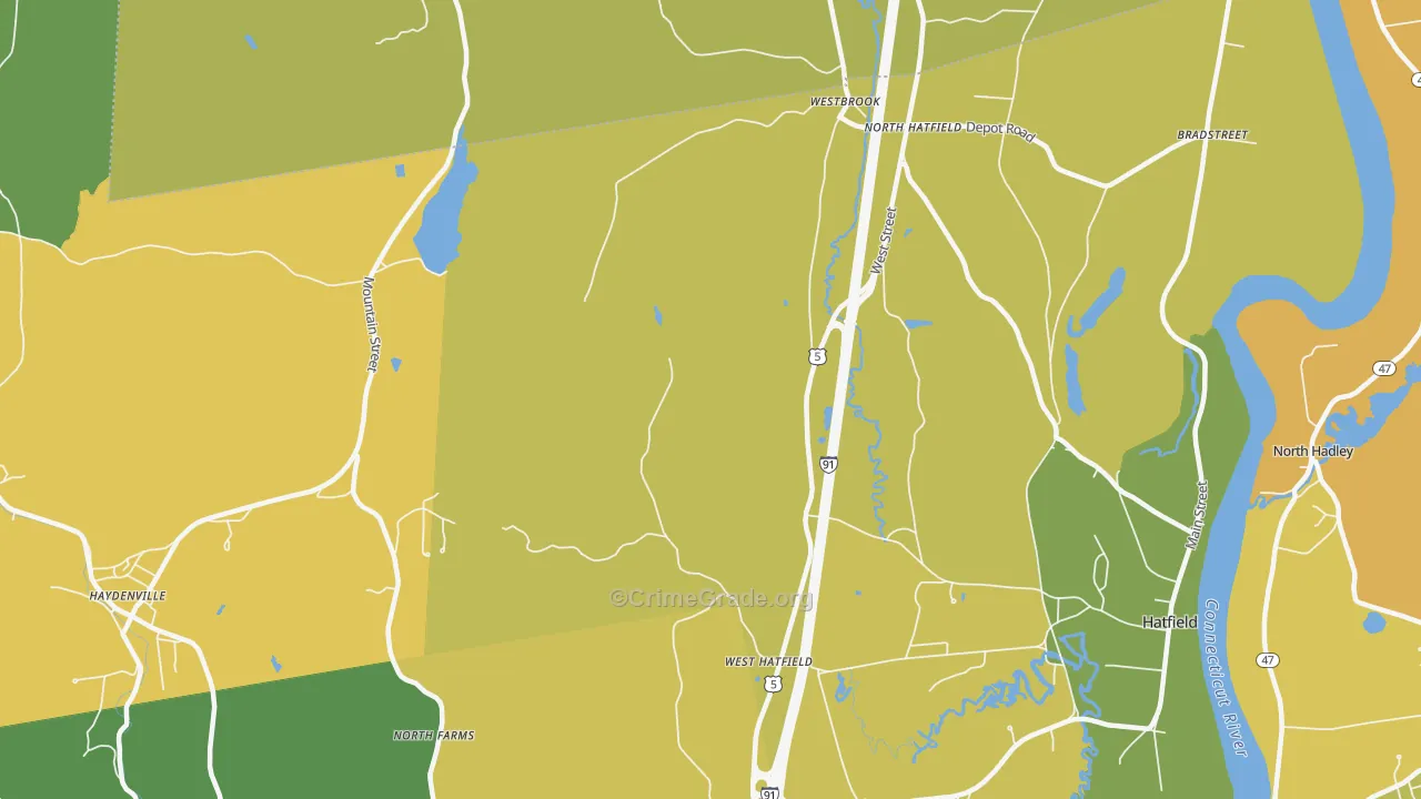 West Hatfield, MA Map of Assault Rates