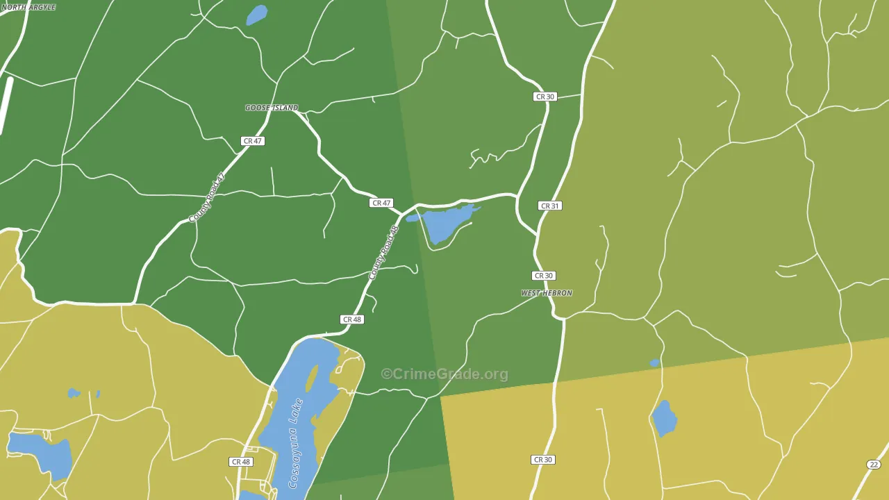 West Hebron, NY Map of Assault Rates