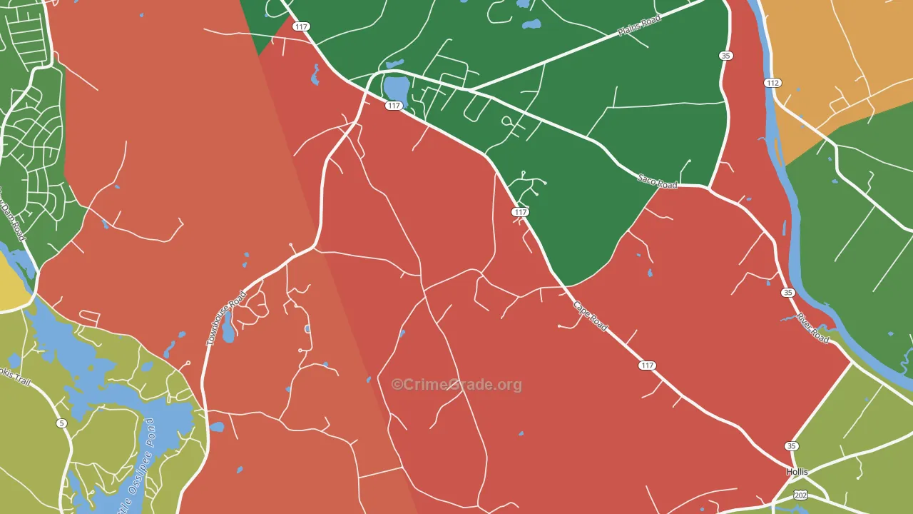 West Hollis, ME Map of Assault Rates