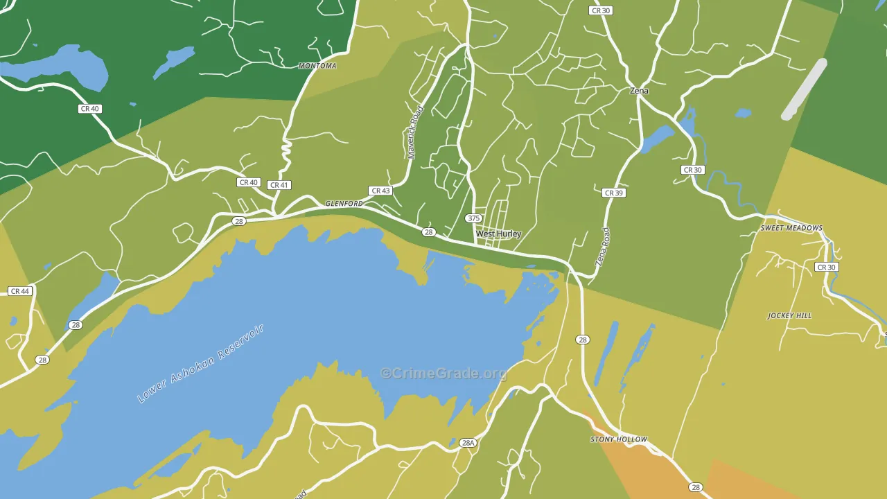 West Hurley, NY Map of Assault Rates