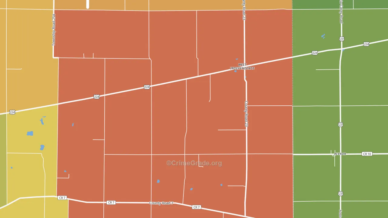 West Independence, OH Map of Assault Rates