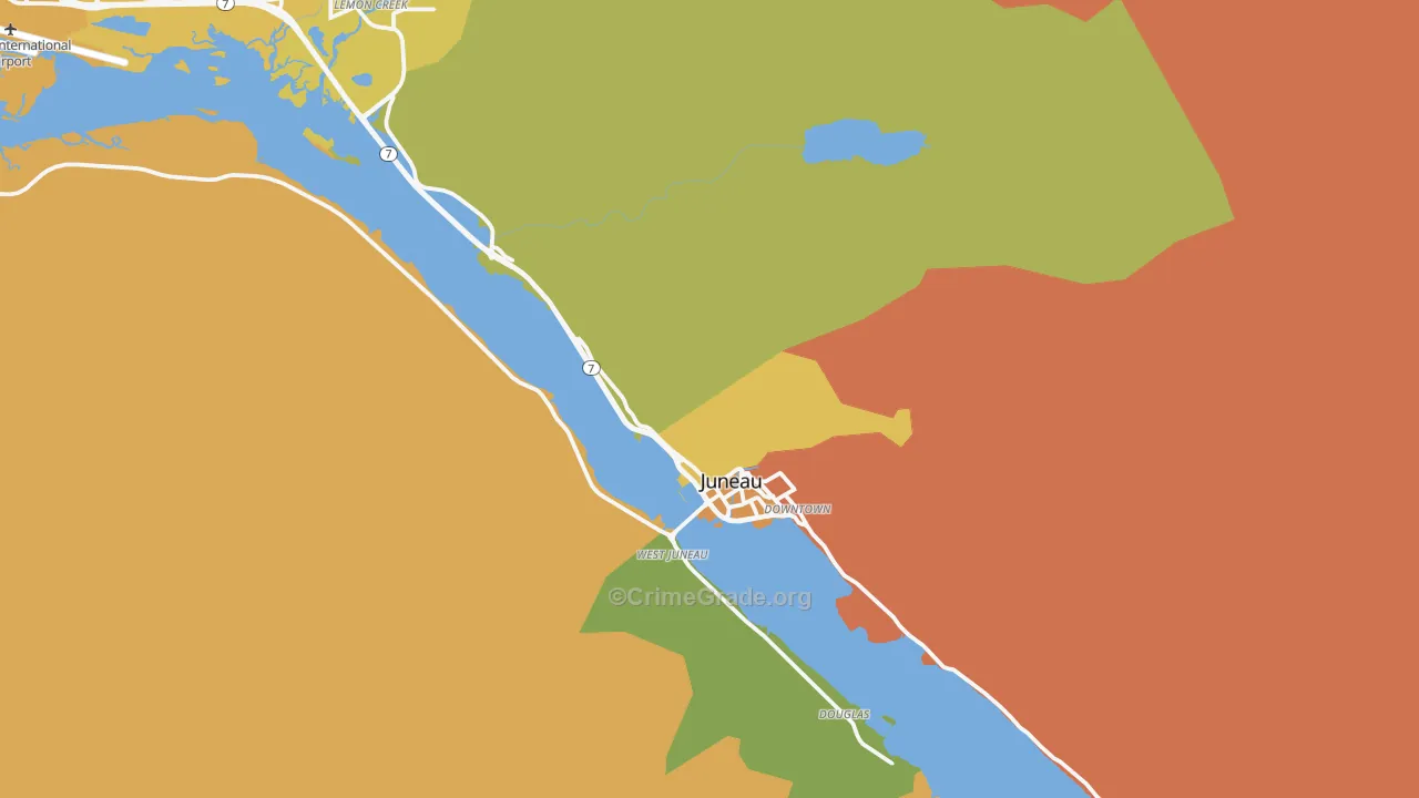 West Juneau, AK Map of Assault Rates