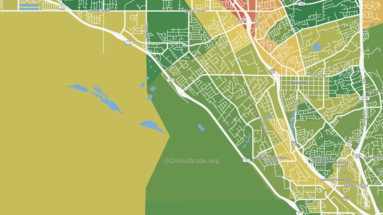 West Kaysville, UT Map of Assault Rates