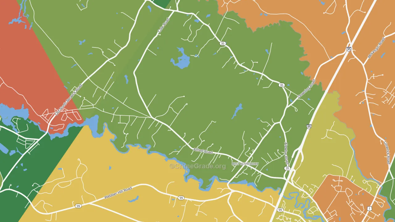 West Kennebunk, ME Map of Assault Rates