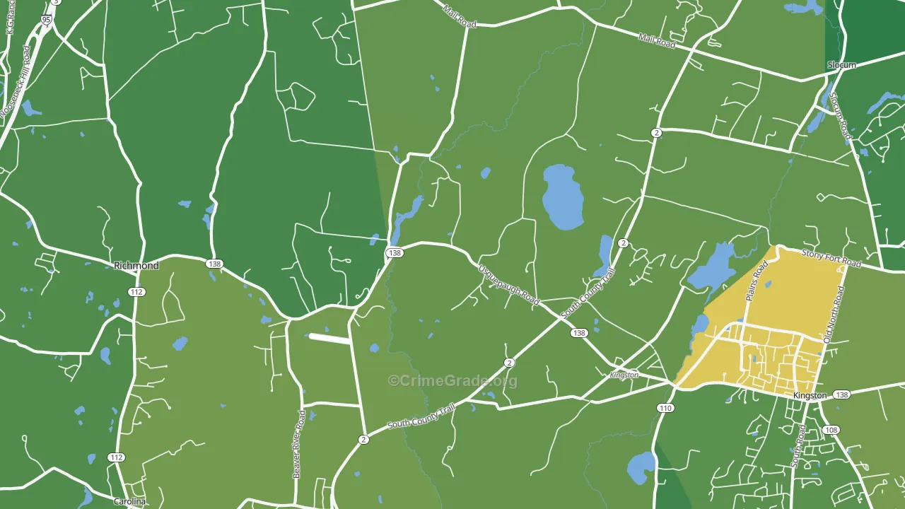 West Kingston, RI Map of Assault Rates