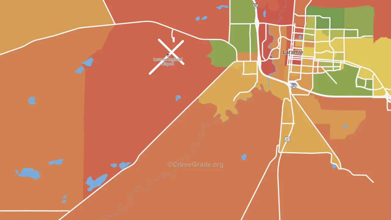 West Laramie, WY Map of Assault Rates