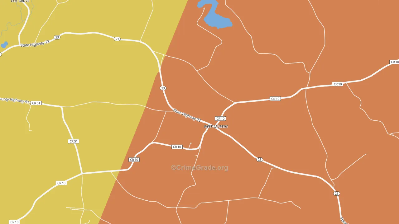West Laurens, NY Map of Assault Rates
