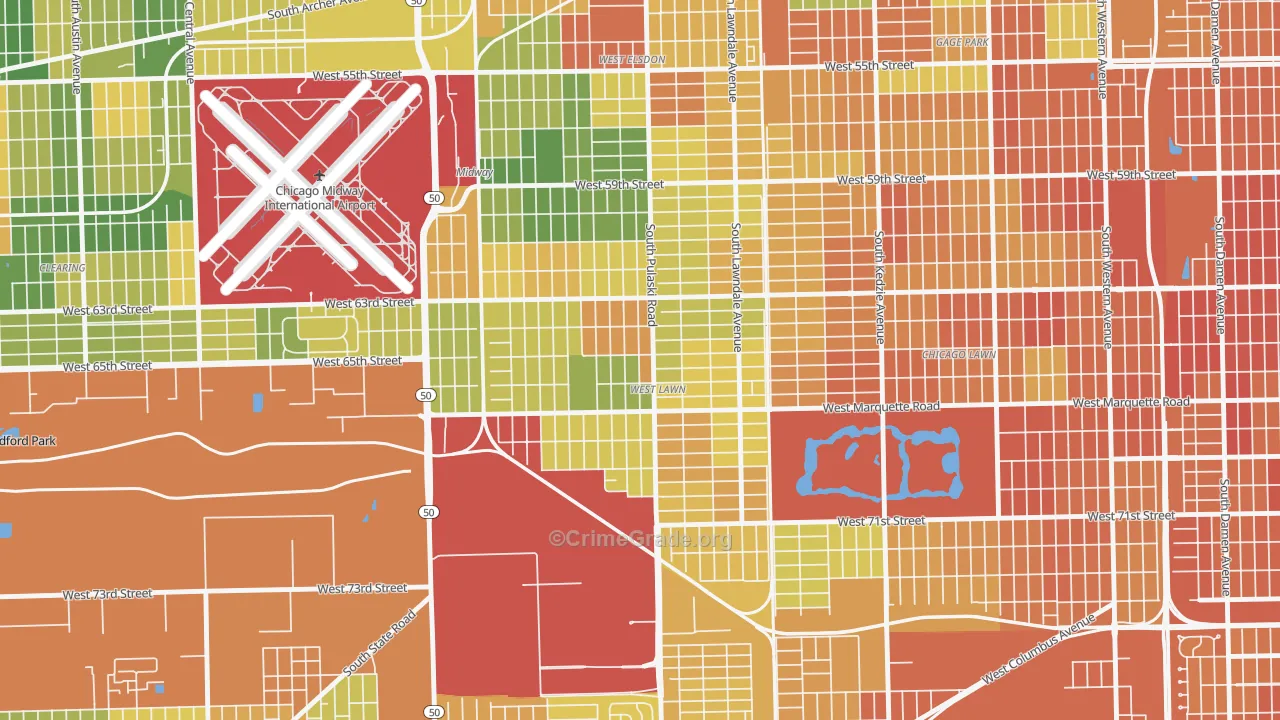 West Lawn, Chicago, IL Map of Assault Rates