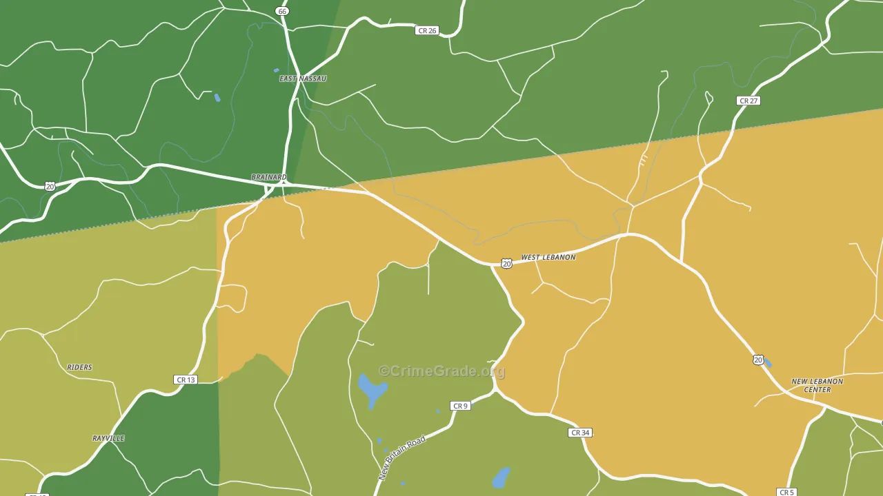 West Lebanon, NY Map of Assault Rates