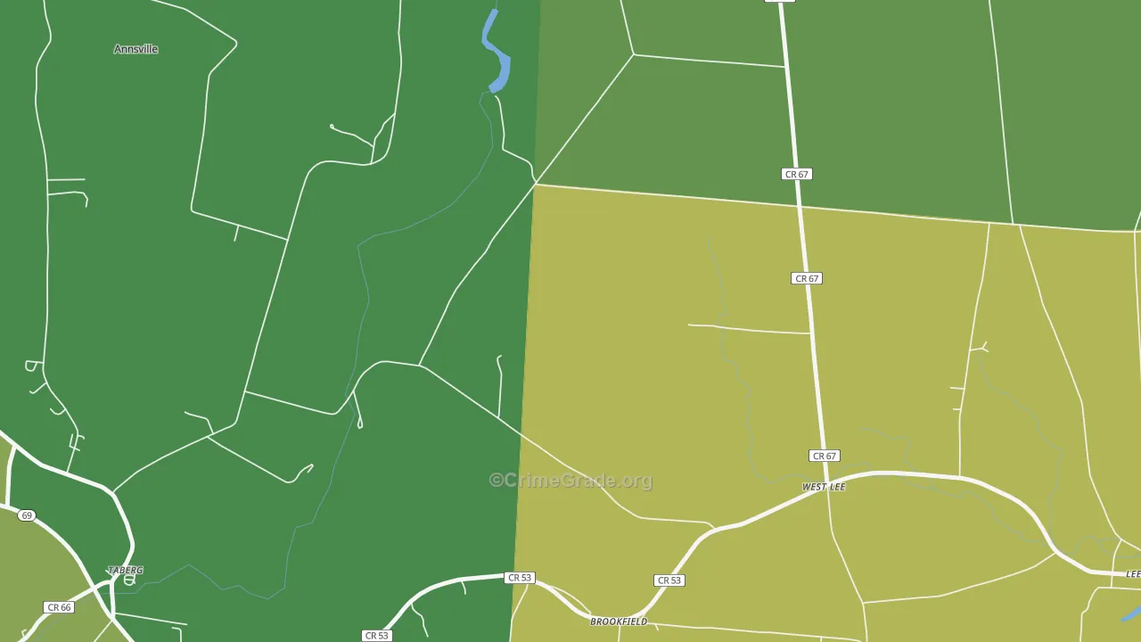 West Lee, NY Map of Assault Rates