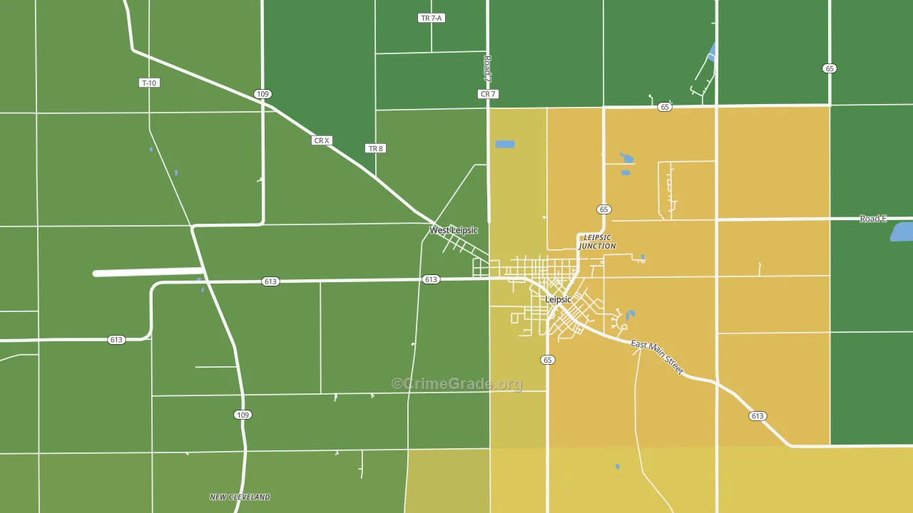 West Leipsic, OH Map of Assault Rates