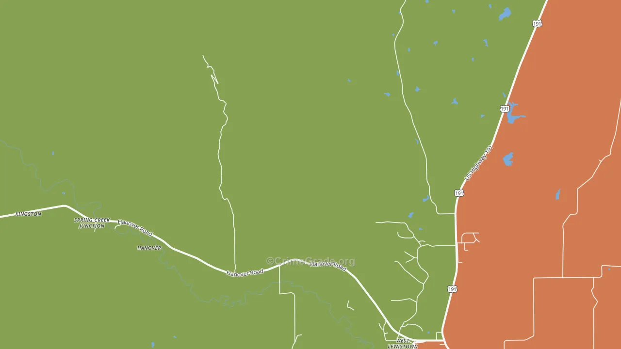 West Lewistown, MT Map of Assault Rates
