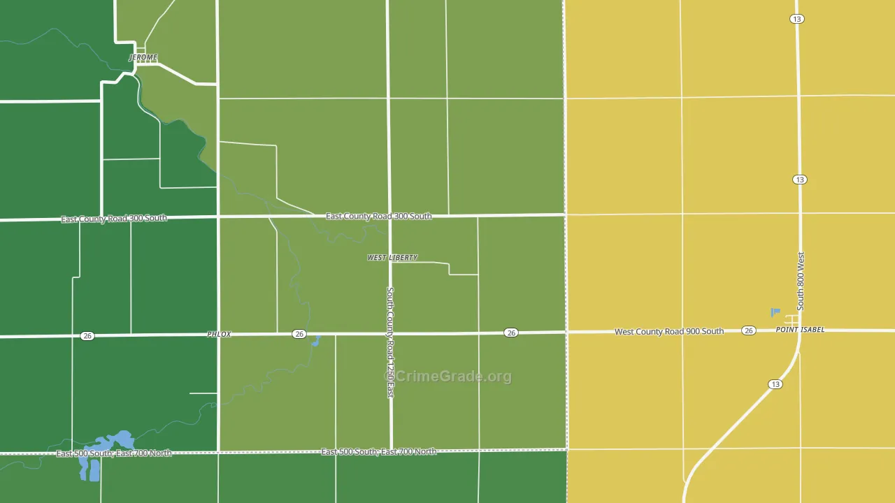 West Liberty, IN Map of Assault Rates