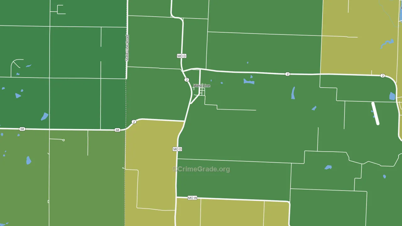 West Line, MO Map of Assault Rates