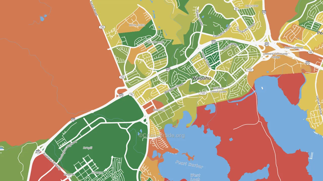 West Loch, Waipahu, HI Map of Assault Rates