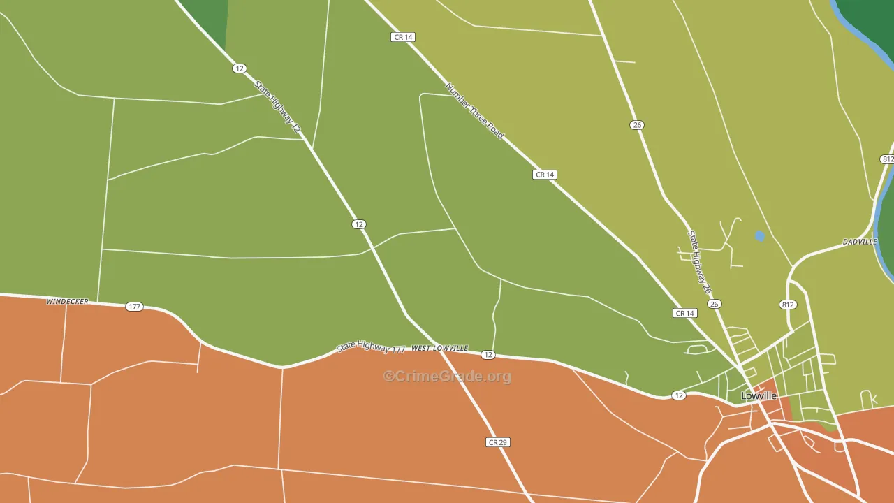 West Lowville, NY Map of Assault Rates