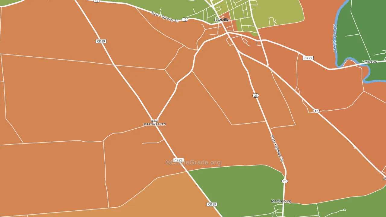 West Martinsburg, NY Map of Assault Rates