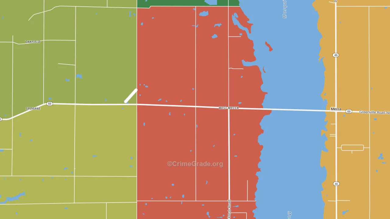 West Mecca, OH Map of Assault Rates