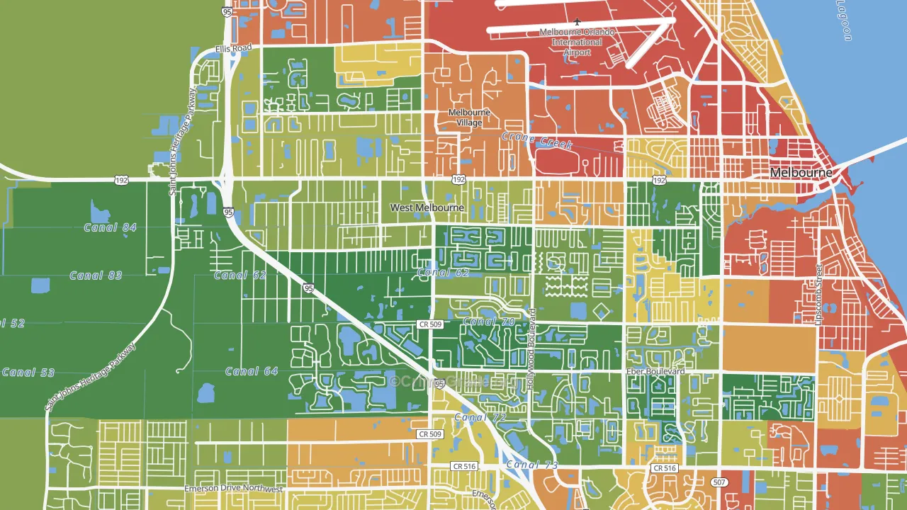 West Melbourne, FL Map of Assault Rates