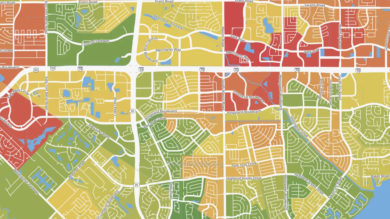 West Memorial, Katy, TX Map of Assault Rates