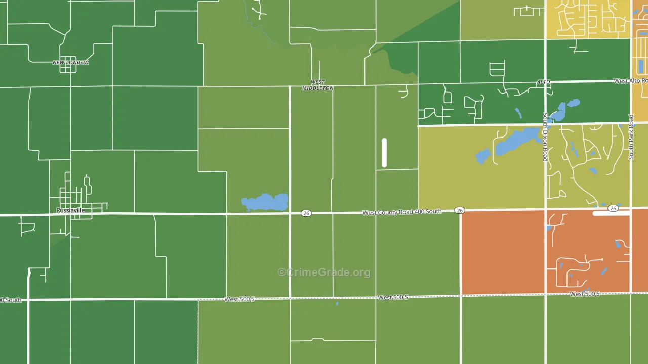 West Middleton, IN Map of Assault Rates