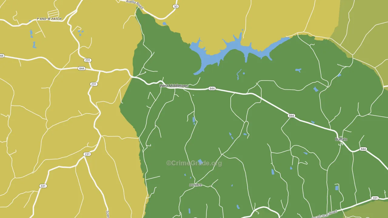 West Middletown, PA Map of Assault Rates