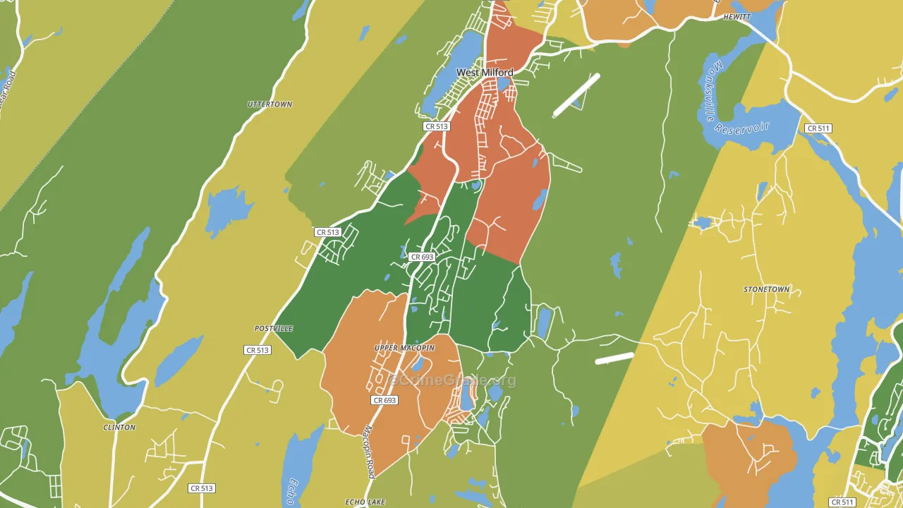 West Milford, NJ Map of Assault Rates
