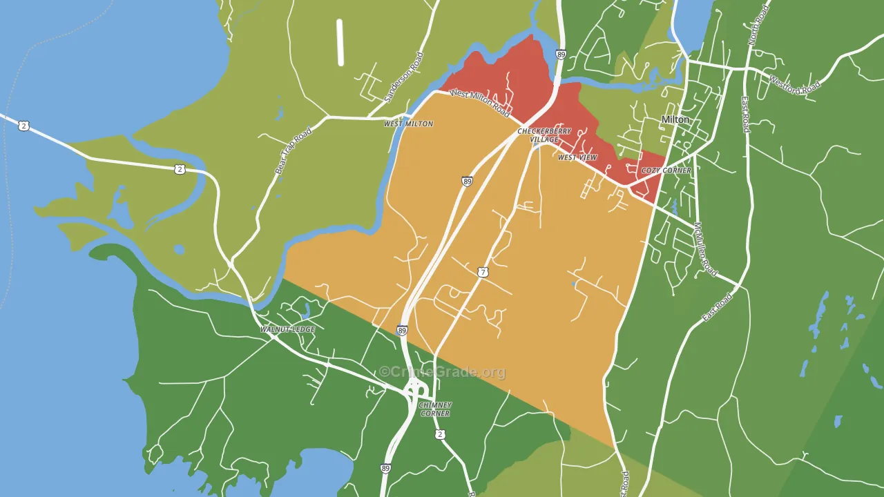 West Milton, VT Map of Assault Rates