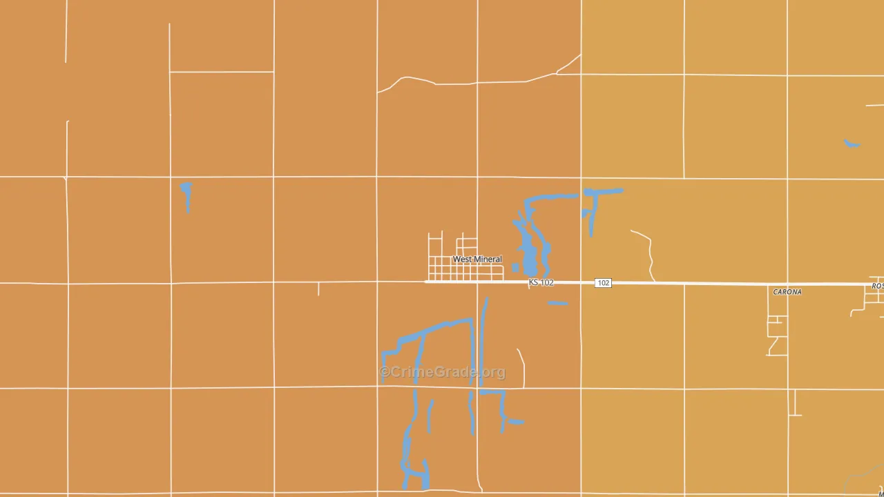 West Mineral, KS Map of Assault Rates