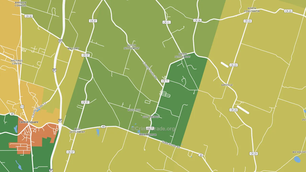 West Monroe, NY Map of Assault Rates