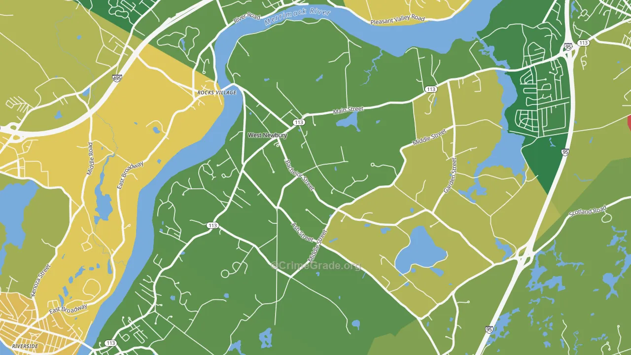 West Newbury, MA Map of Assault Rates