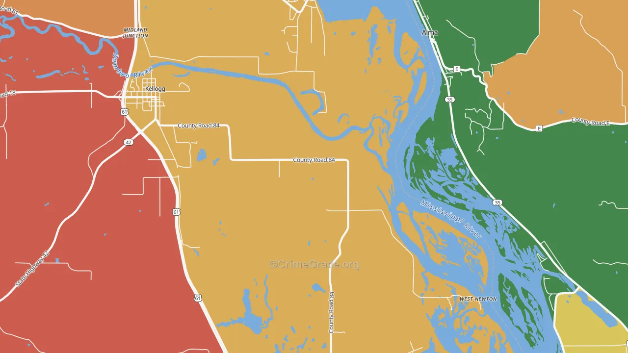 West Newton, MN Map of Assault Rates