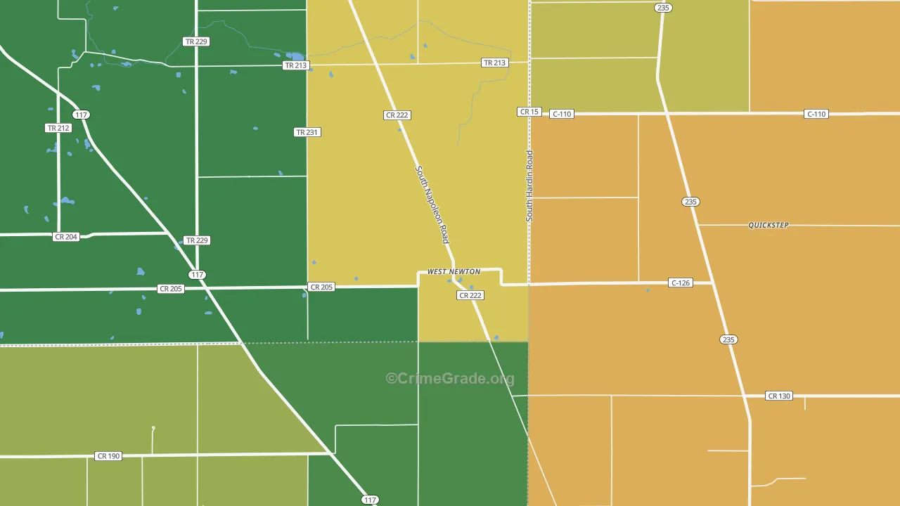 West Newton, OH Map of Assault Rates