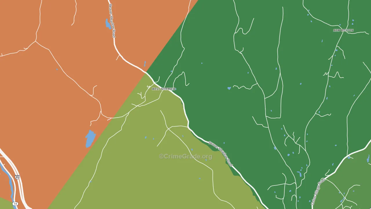 West Norwich, VT Map of Assault Rates